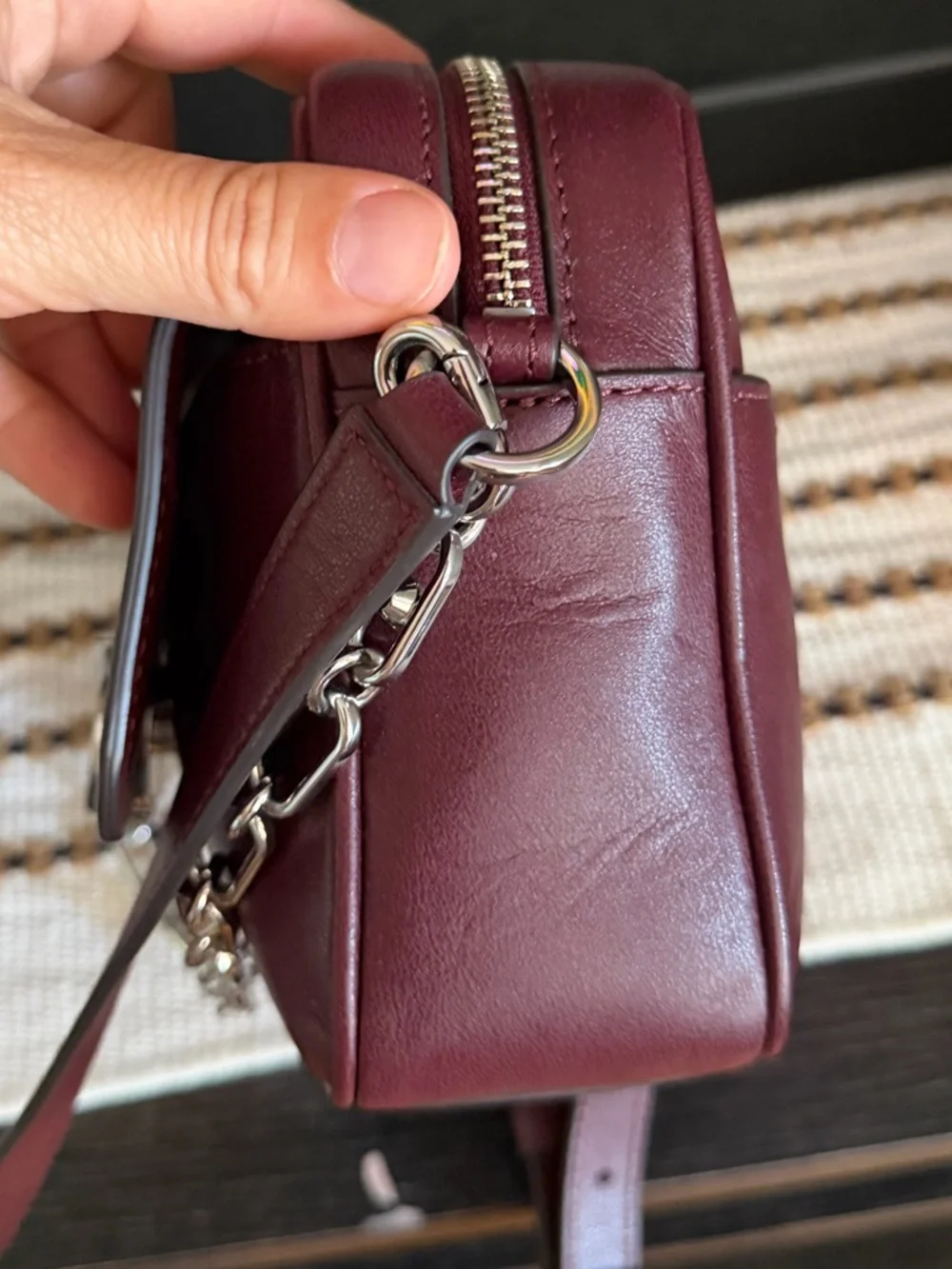 Michael kors medium chain swag camera crossbody in Merlot